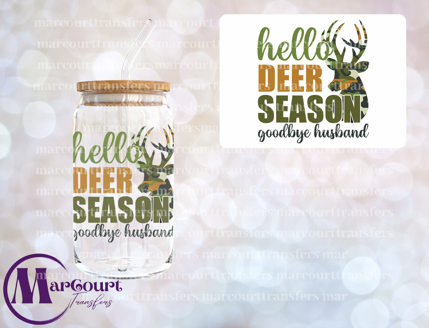 HELLO DEER SEASON GOODBYE HUSBAND-DECAL-UV DTF CUP WRAP