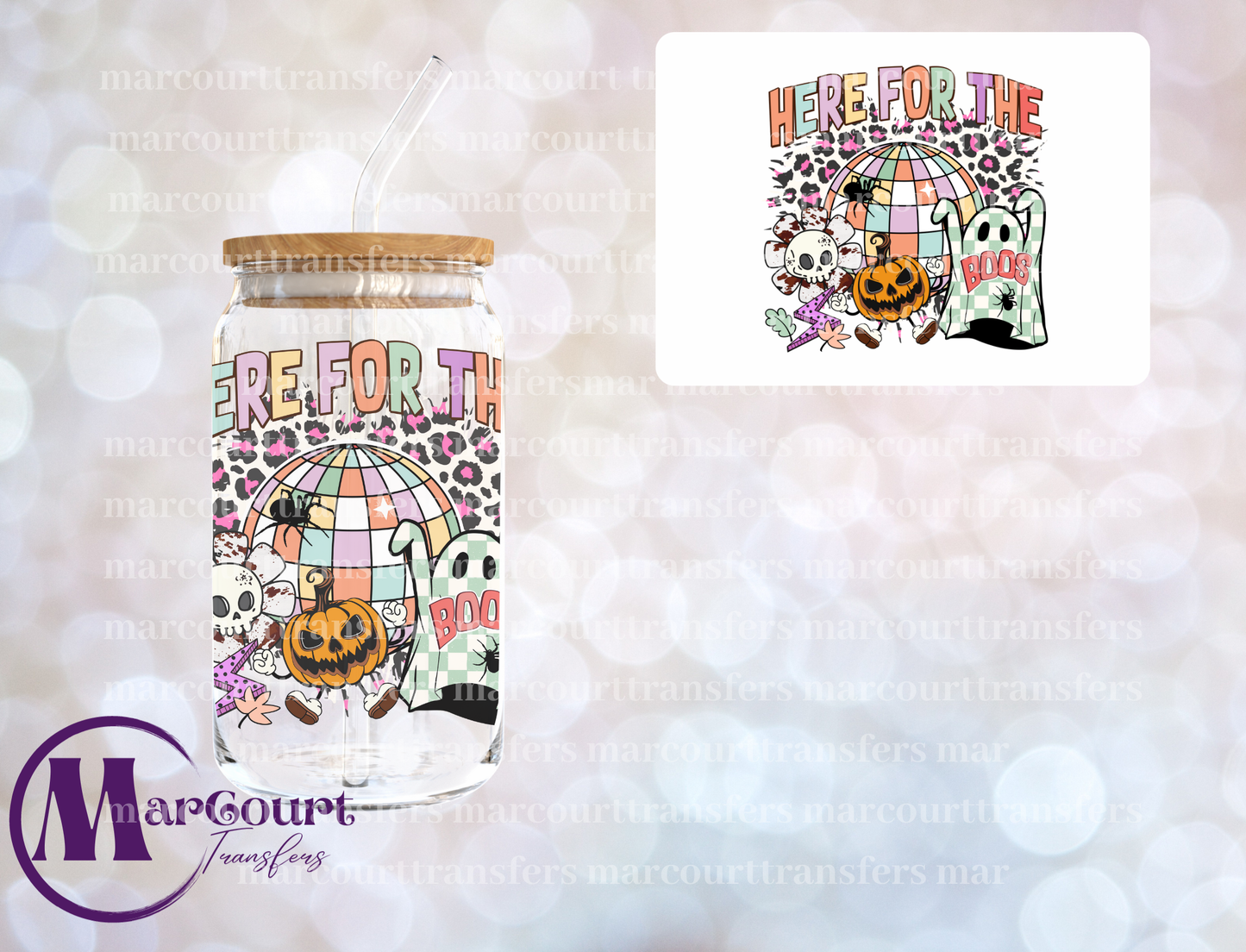 HERE FOR THE BOOS (GHOSTS)-DECAL-UV DTF CUP WRAP