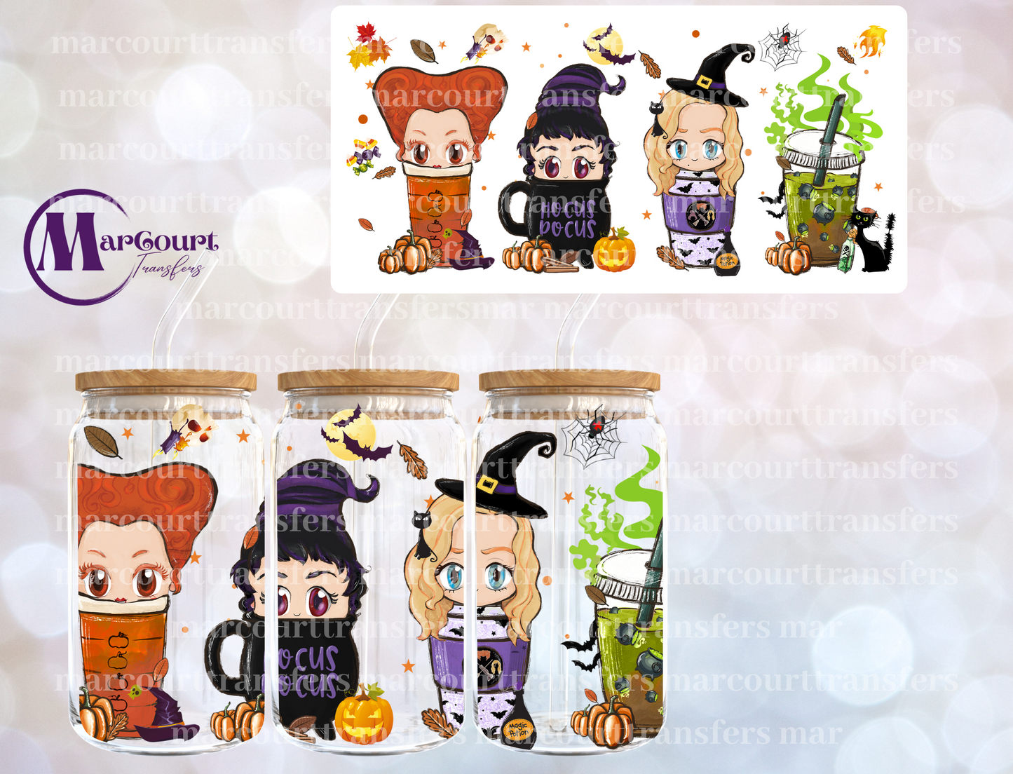 HOCUS POCUS DRINKS 2024-16 0Z-UV DTF CUP WRAP