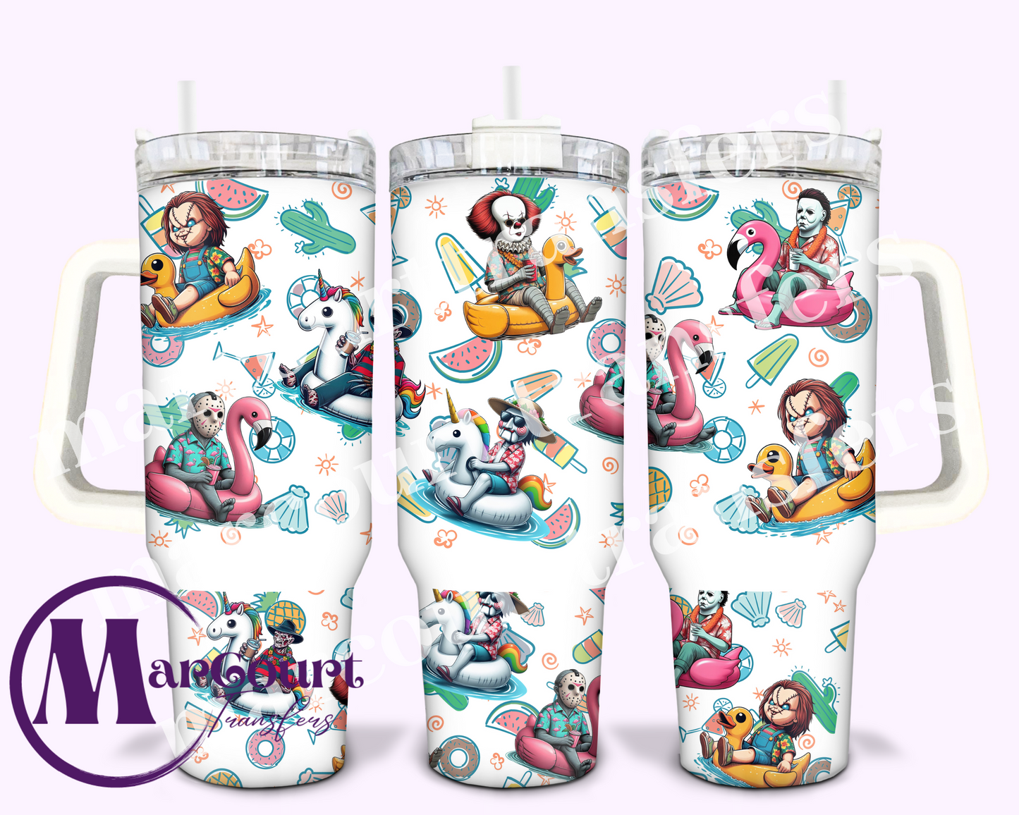 HORROR FLOAT-40 0Z-SUBLIMATION TUMBLER TRANSFER