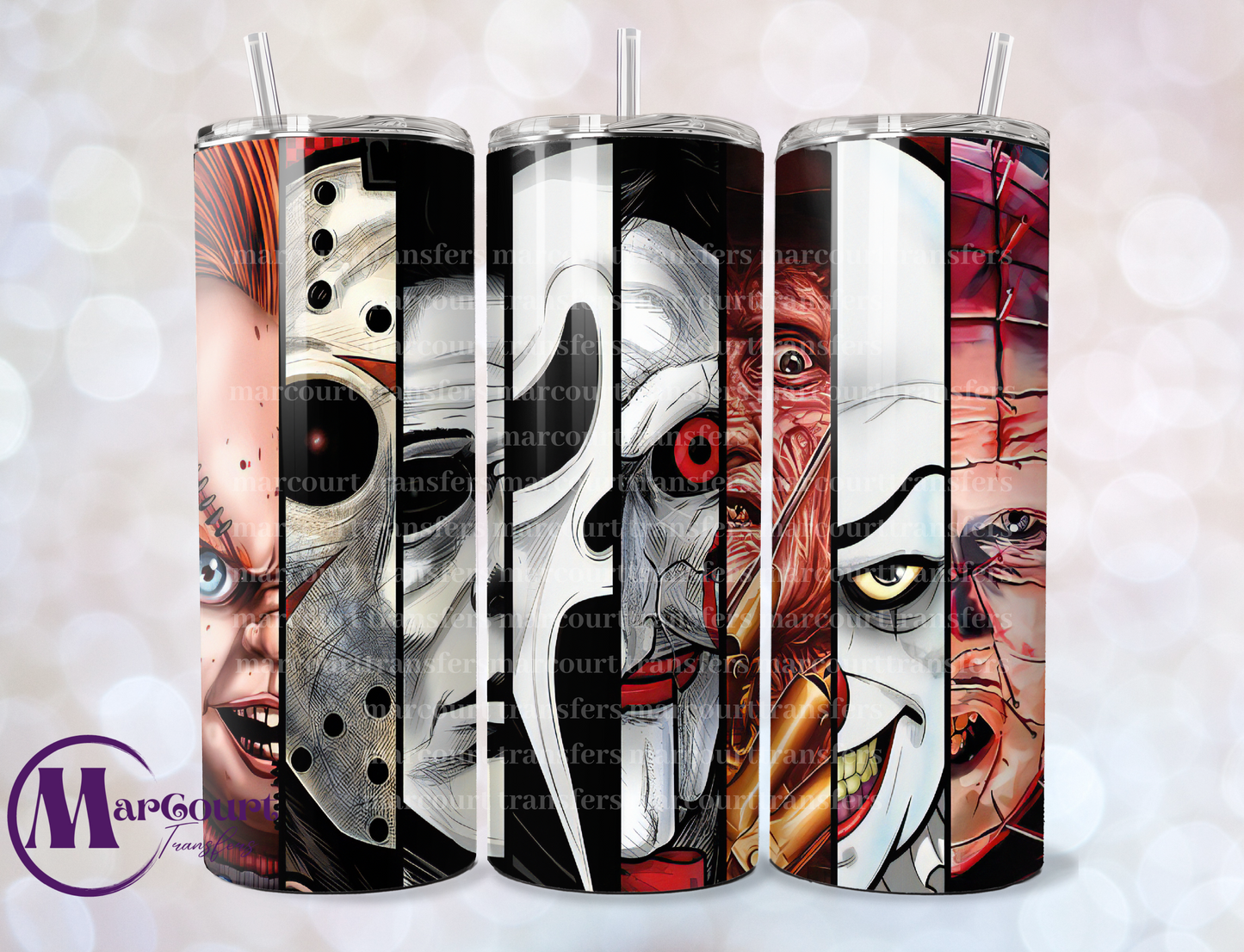 HORROR FRIENDS-SKINNY TUMBLER TRANSFER (SUBLIMATION)