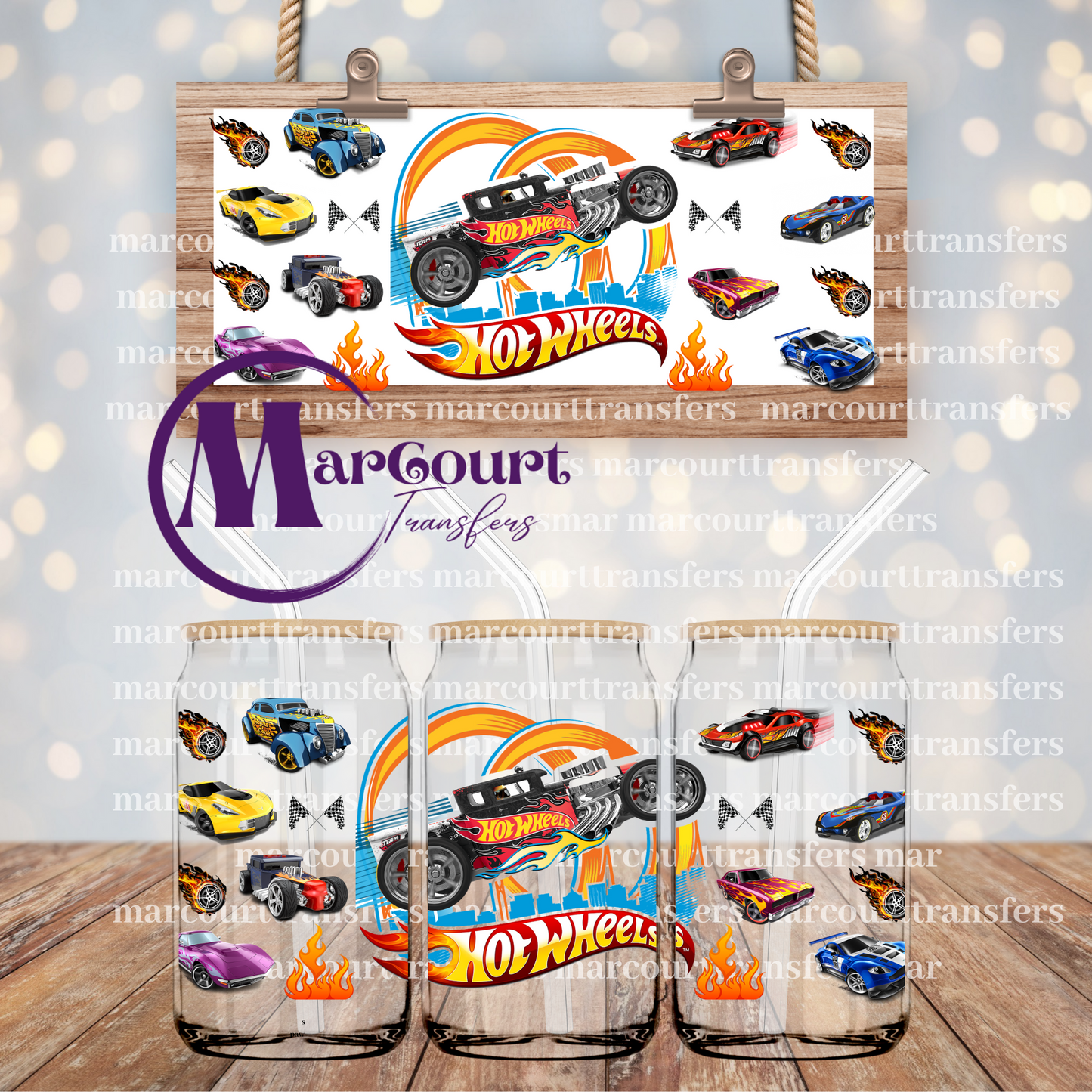 HOT WHEELS-16 0Z-UV DTF CUP WRAP