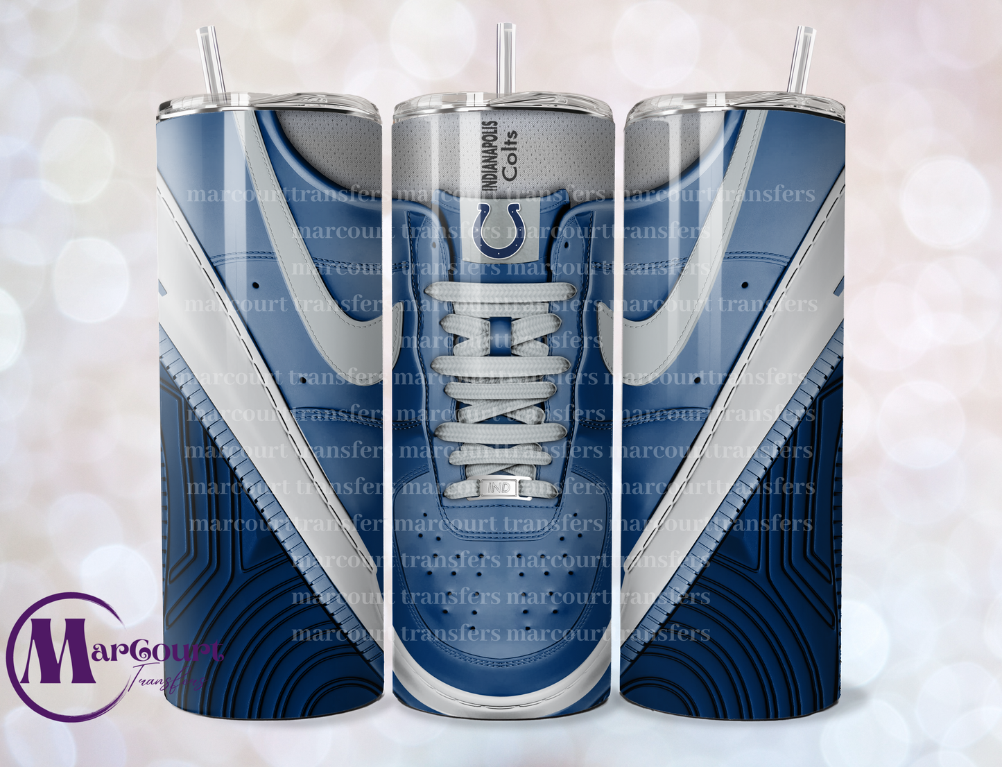 INDIANAPOLIS COLTS AIR FORCE 1-20-SKINNY SUBLIMATION TUMBLER TRANSFER
