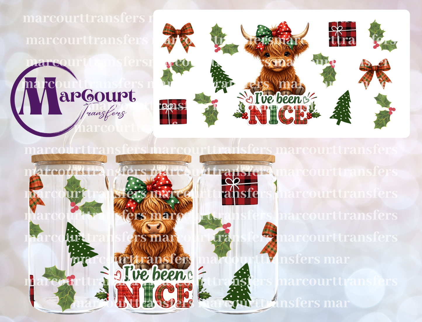 I'VE BEEN NICE HIGHLAND-16 0Z-UV DTF CUP WRAP