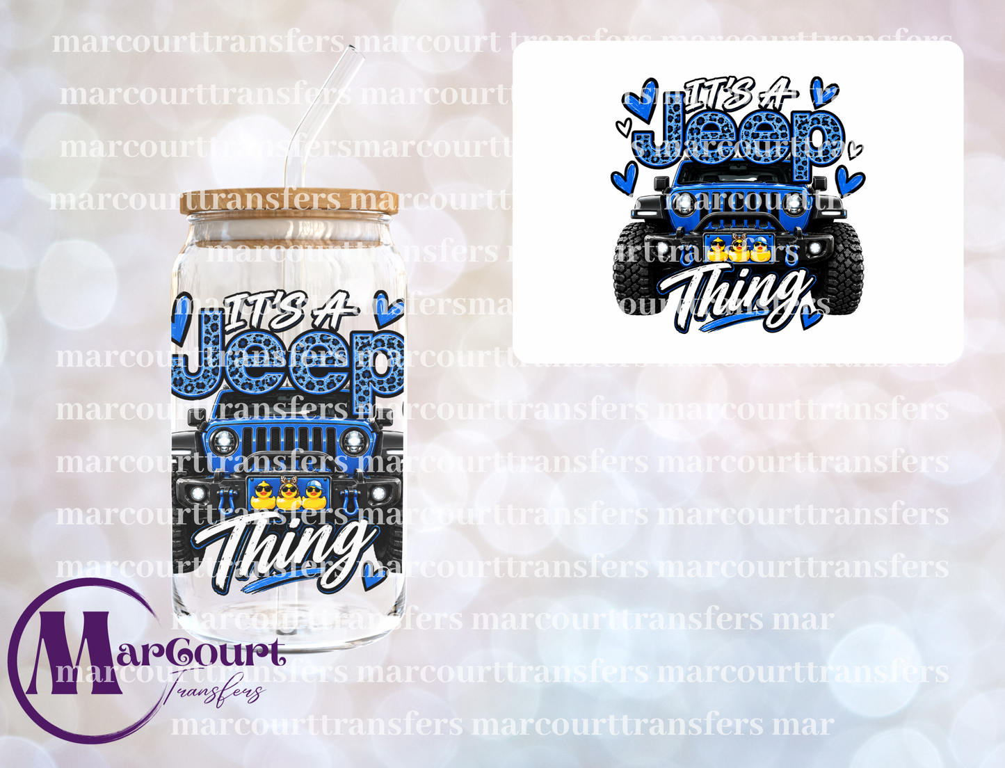 IT'S A JEEP THING BLUE-UV DTF CUP WRAP