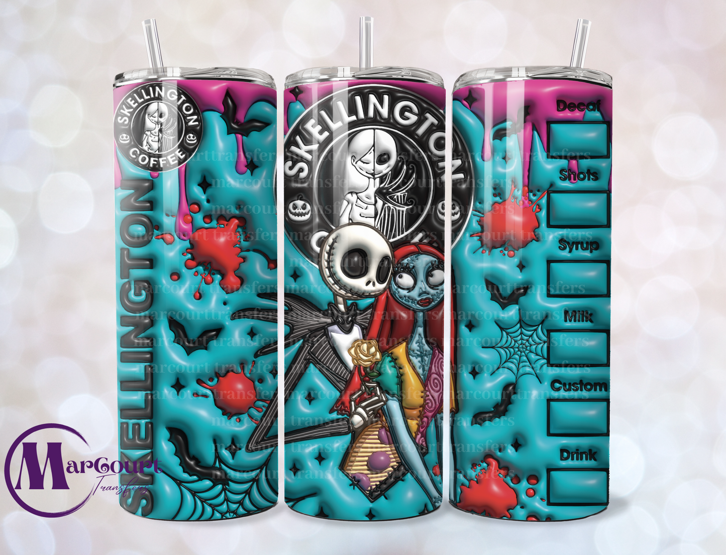 JACK N SALLY-SKINNY TUMBLER TRANSFER (SUBLIMATION)