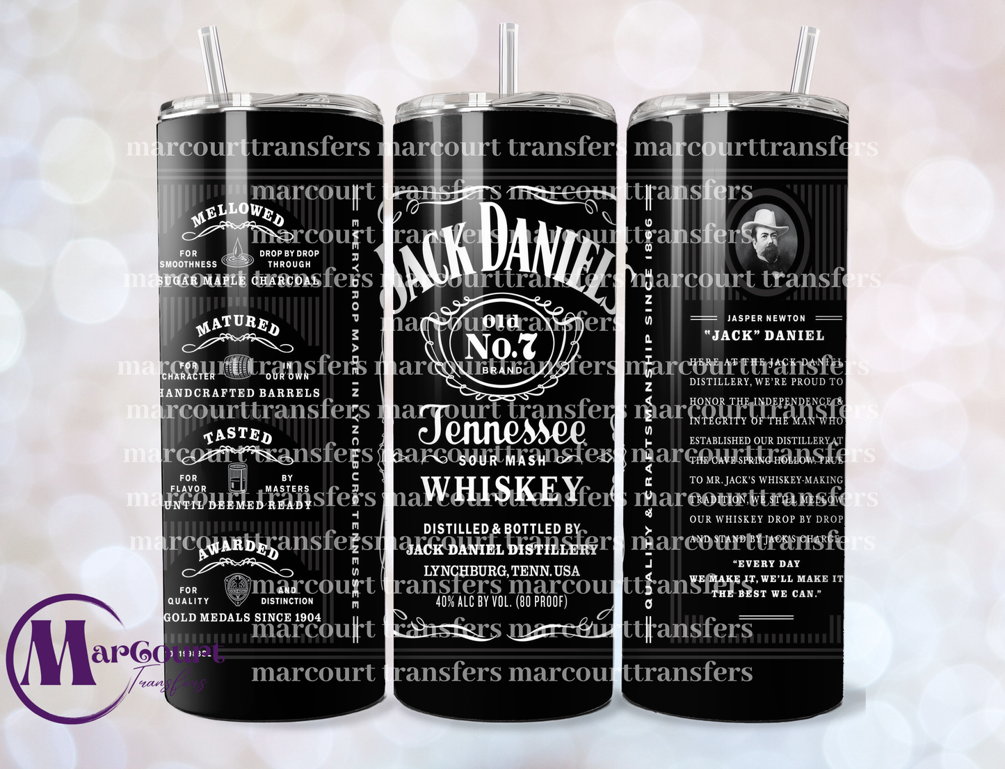 JACK DANIELS BLACK LABEL-SKINNY TUMBLER TRANSFER (SUBLIMATION)