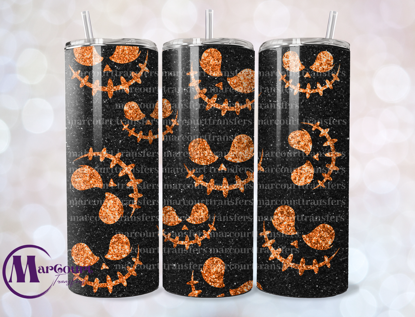 JACK FACE GLITTER-SKINNY TUMBLER TRANSFER (SUBLIMATION)