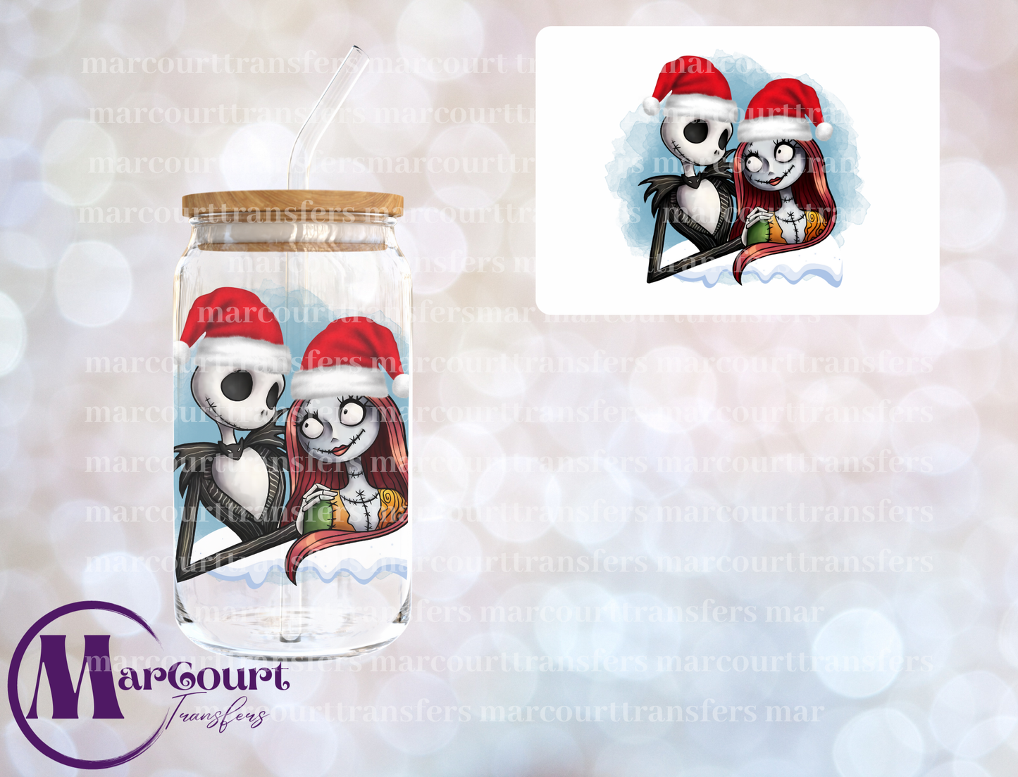 JACK AND SALLY-DECAL-UV DTF CUP WRAP