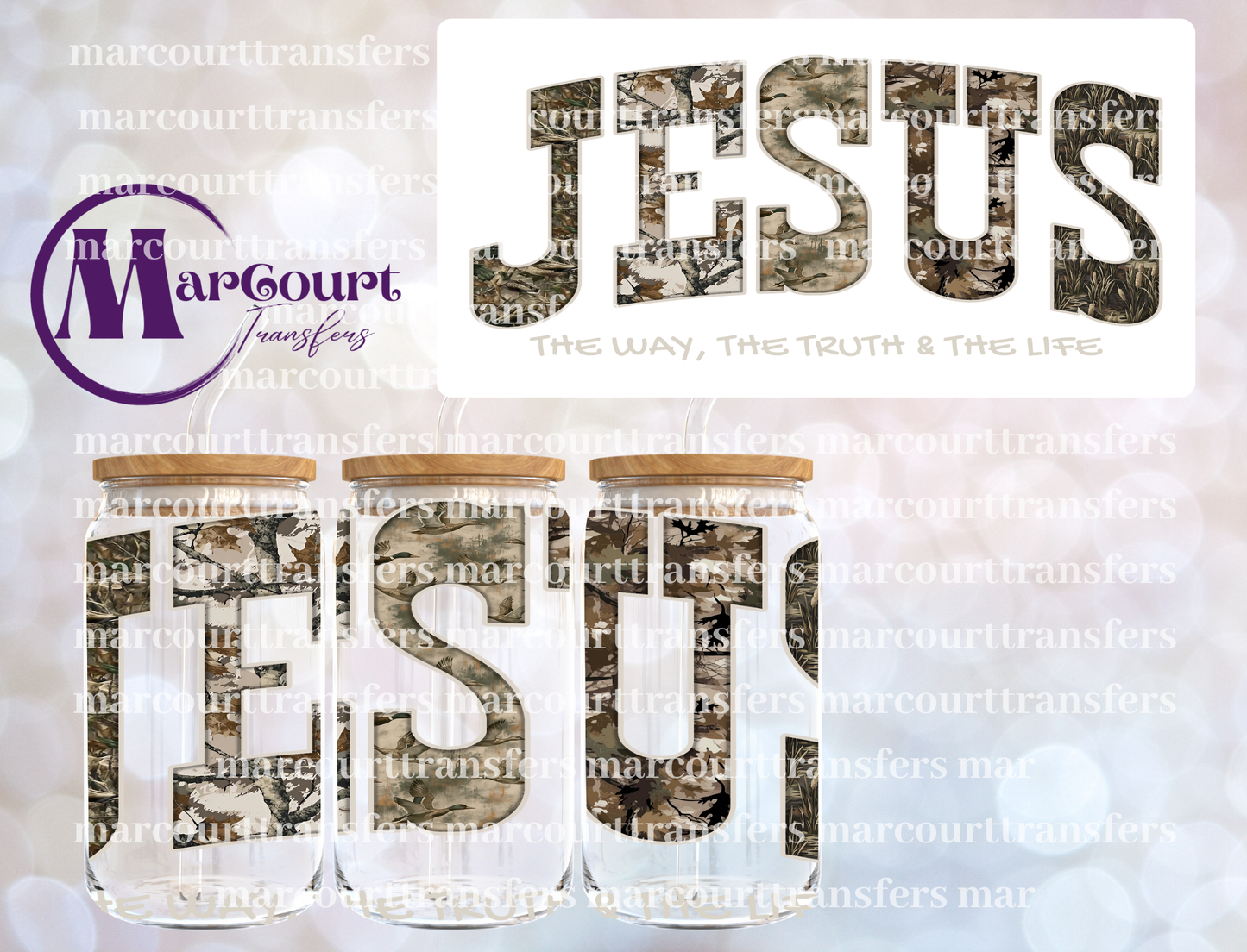 JESUS THE WAY THE TRUTH AND THE LIFE-16 0Z-UV DTF CUP WRAP