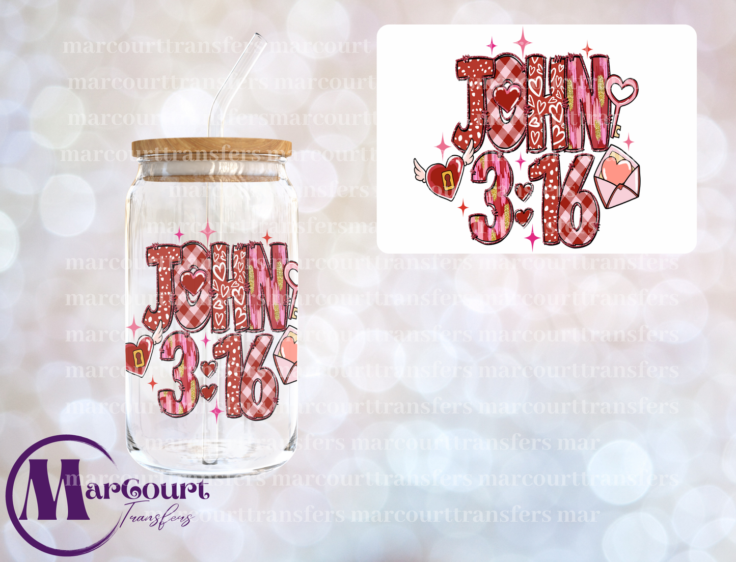 JOHN 3:16-DECAL-UV DTF CUP WRAP
