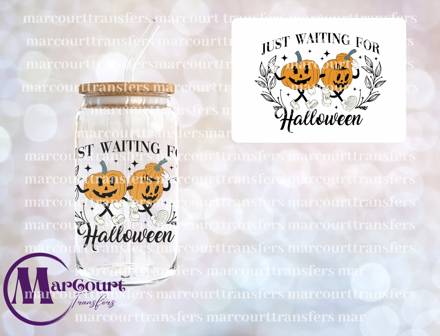 JUST WAITING FOR HALLOWEEN-DECAL-UV DTF CUP WRAP