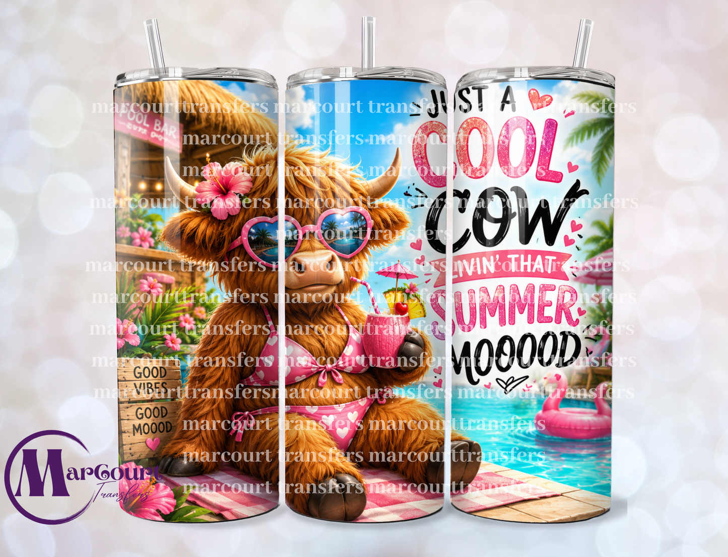JUST A COOL COW-20 OZ-UV DTF CUP WRAP