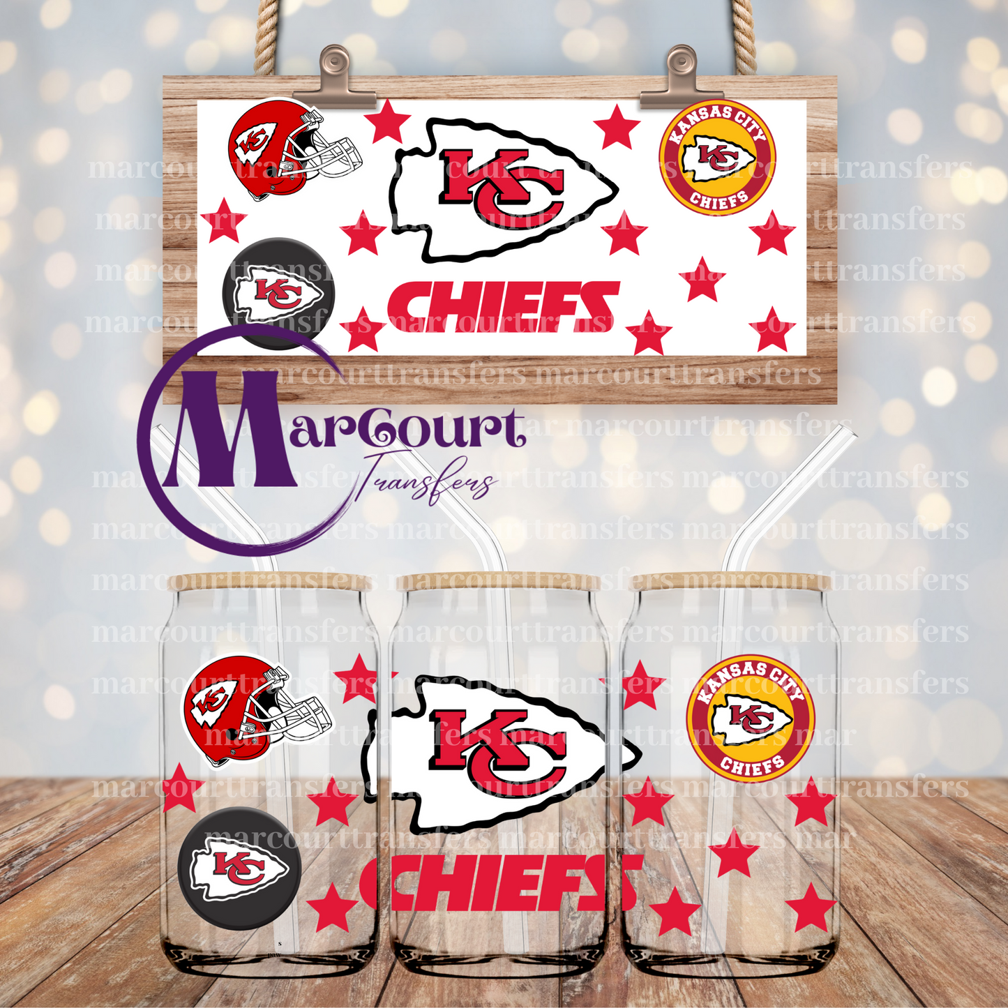 KANSAS CITY CHIEFS-16 OZ- UV DTF CUP WRAP
