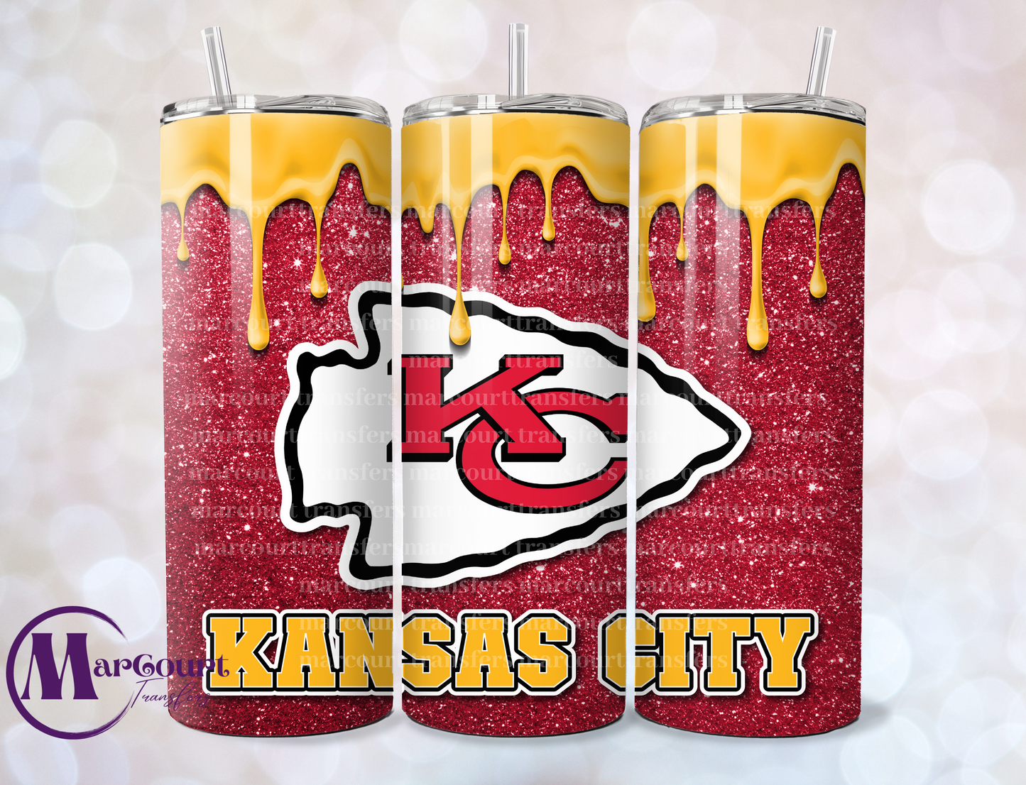 KANSAS CITY CHIEFS DRIP-SKINNY UV DTF TRANSFER
