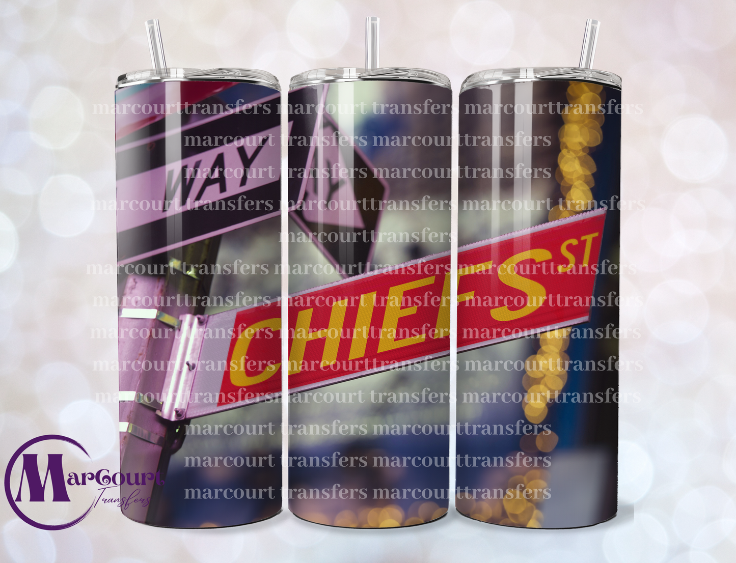 KANSAS CITY CHIEFS STREET SIGN-SKINNY UV DTF TRANSFER