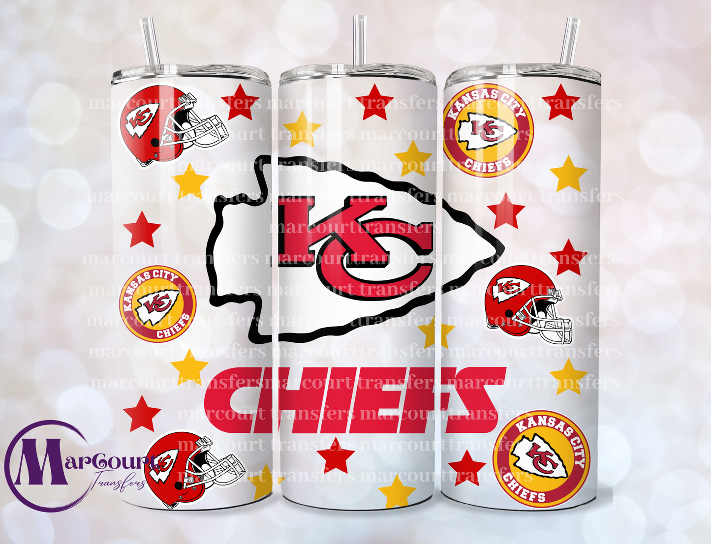 KANSAS CITY CHIEFS-20-SKINNY SUBLIMATION TUMBLER TRANSFER