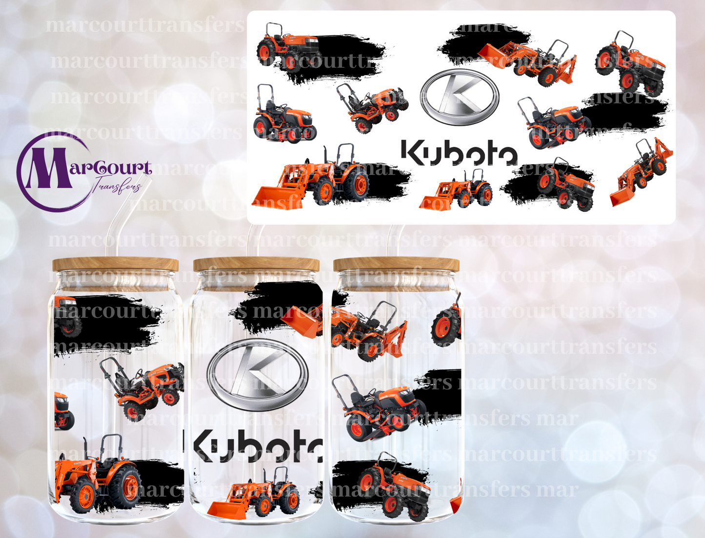 KUBOTA TRACTOR-16 0Z-UV DTF CUP WRAP