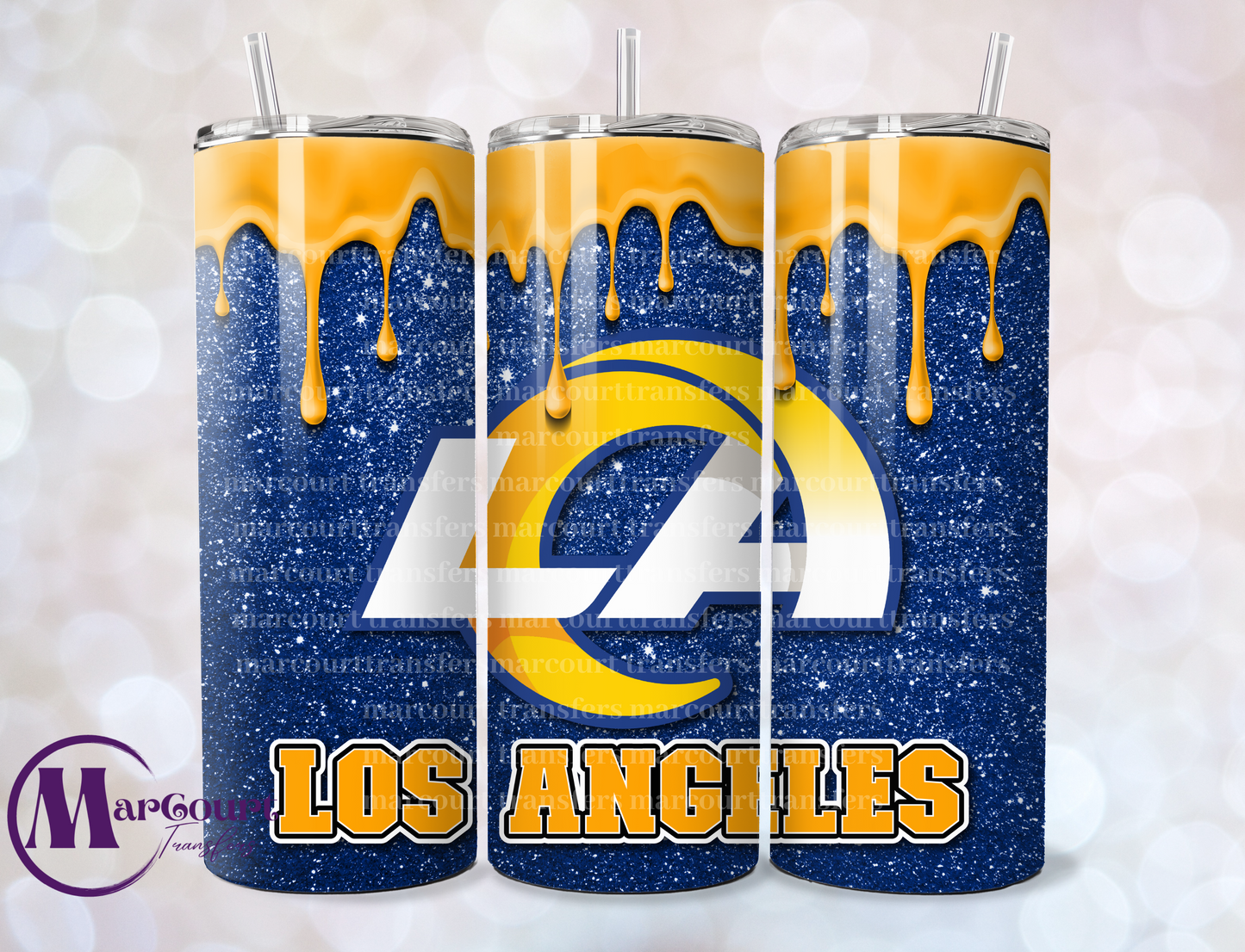 LOS ANGELES RAMS DRIP-20-SKINNY SUBLIMATION TUMBLER TRANSFER