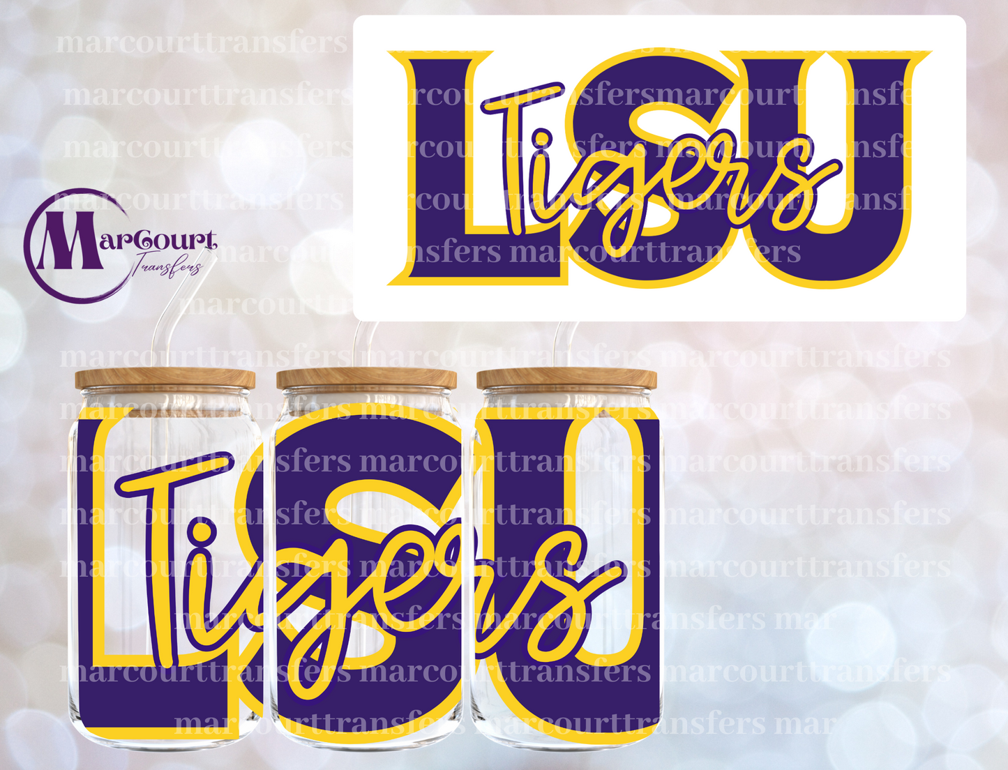 LSU TIGERS16-16 0Z-UV DTF CUP WRAP