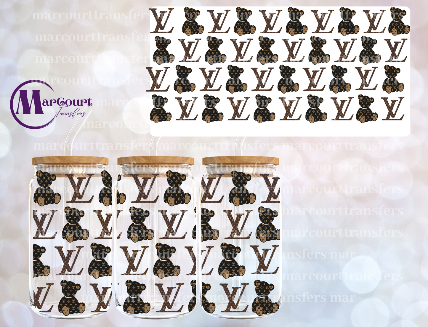 LV TEDDY BEARS-16 0Z-UV DTF CUP WRAP