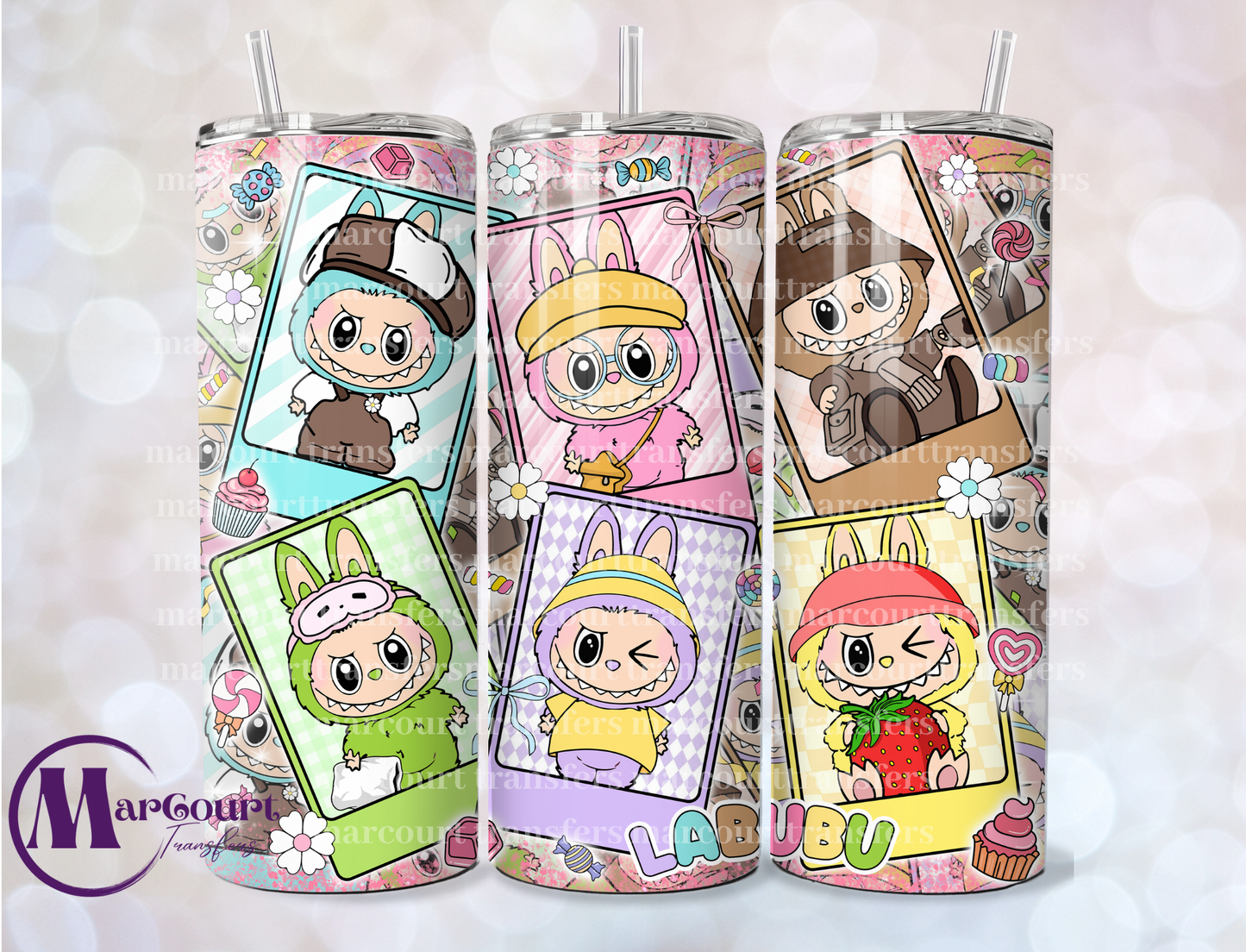 LABUBU TAROT CARDS 1-20 OZ-UV DTF CUP WRAP