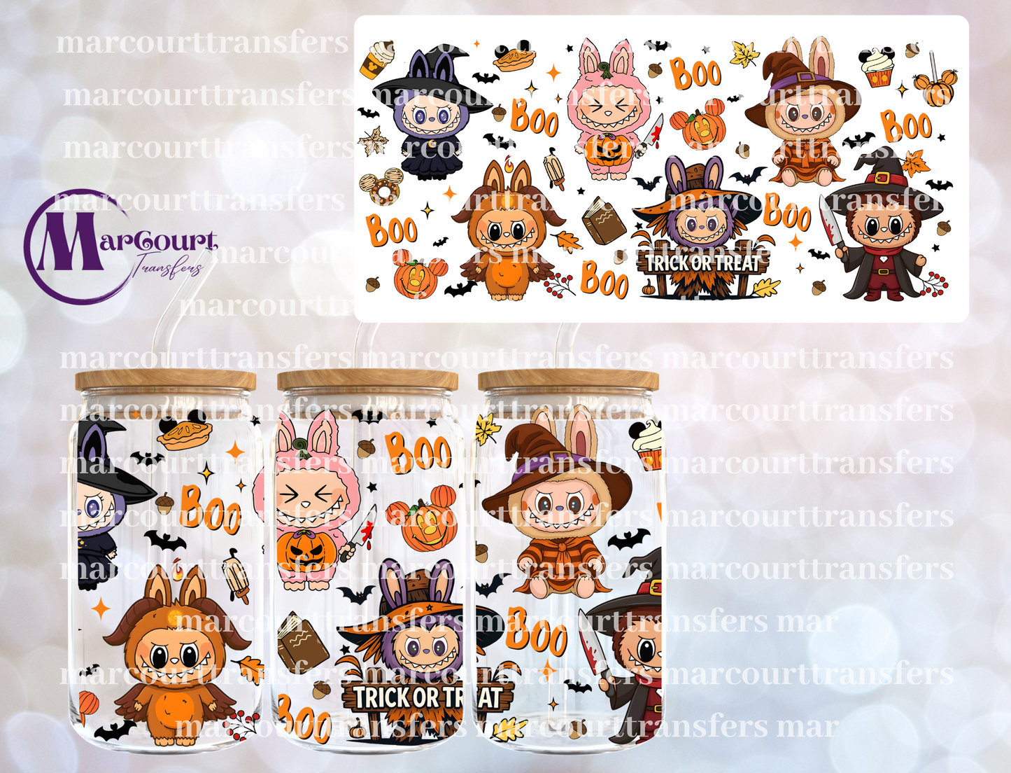 LABUBU TRICK OR TREAT-16 0Z-UV DTF CUP WRAP