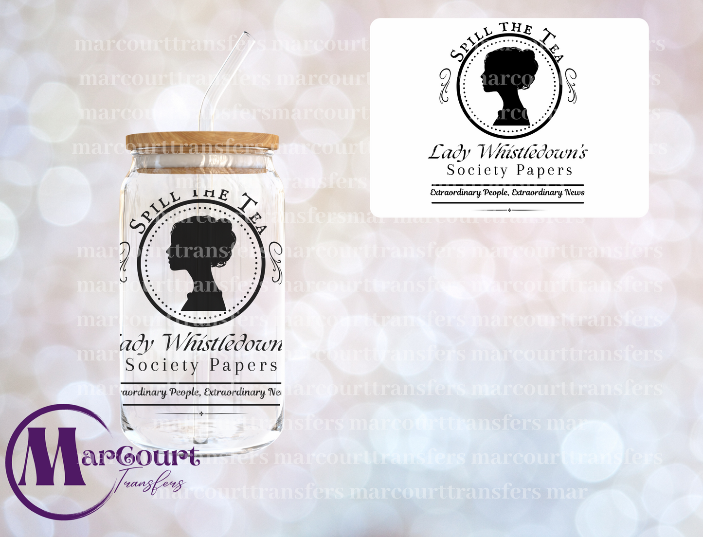 LADY WHISTLEDOWN'S SOCIETY PAPER-DECAL-UV DTF CUP WRAP