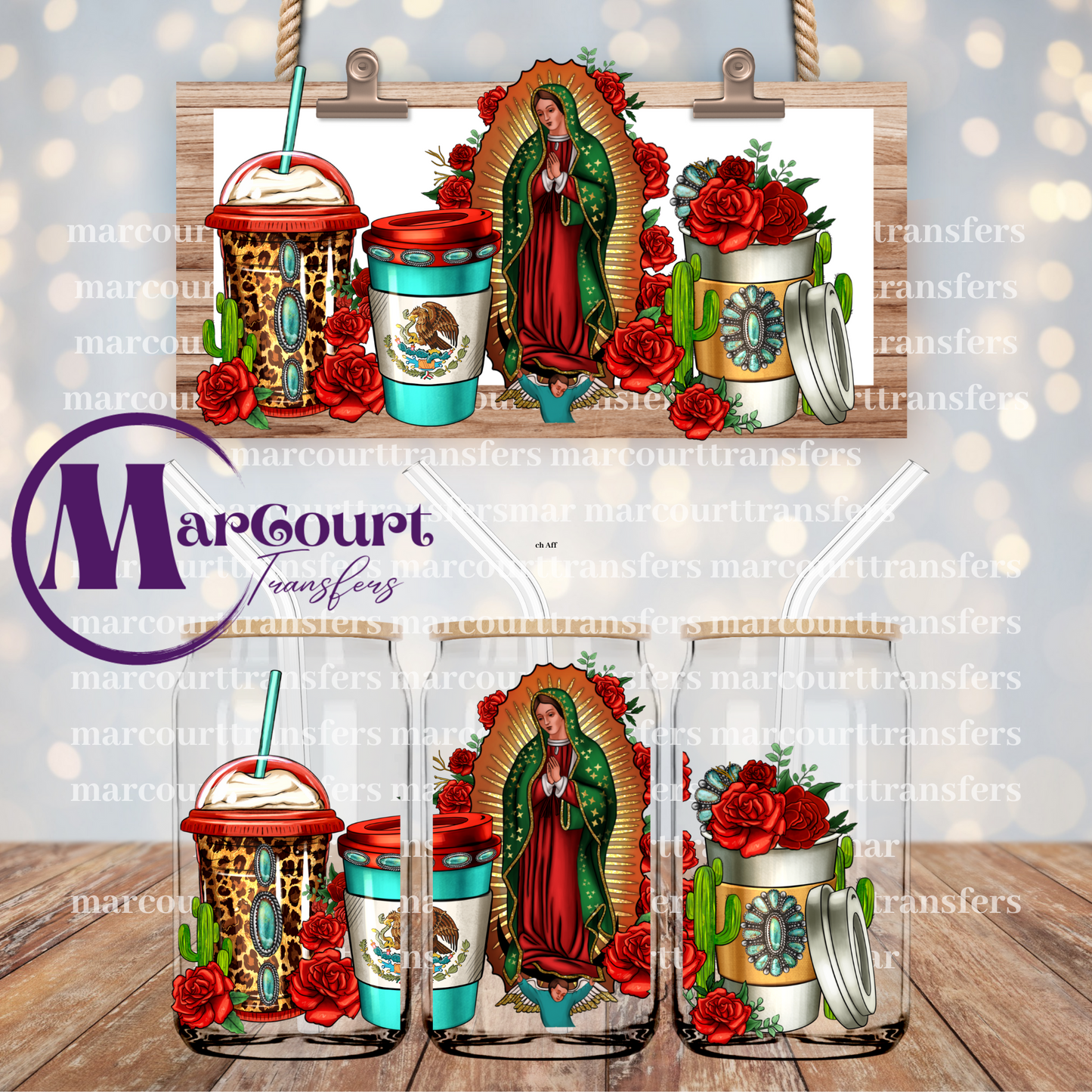 LADY OF GUADALUPE-16 0Z-UV DTF CUP WRAP