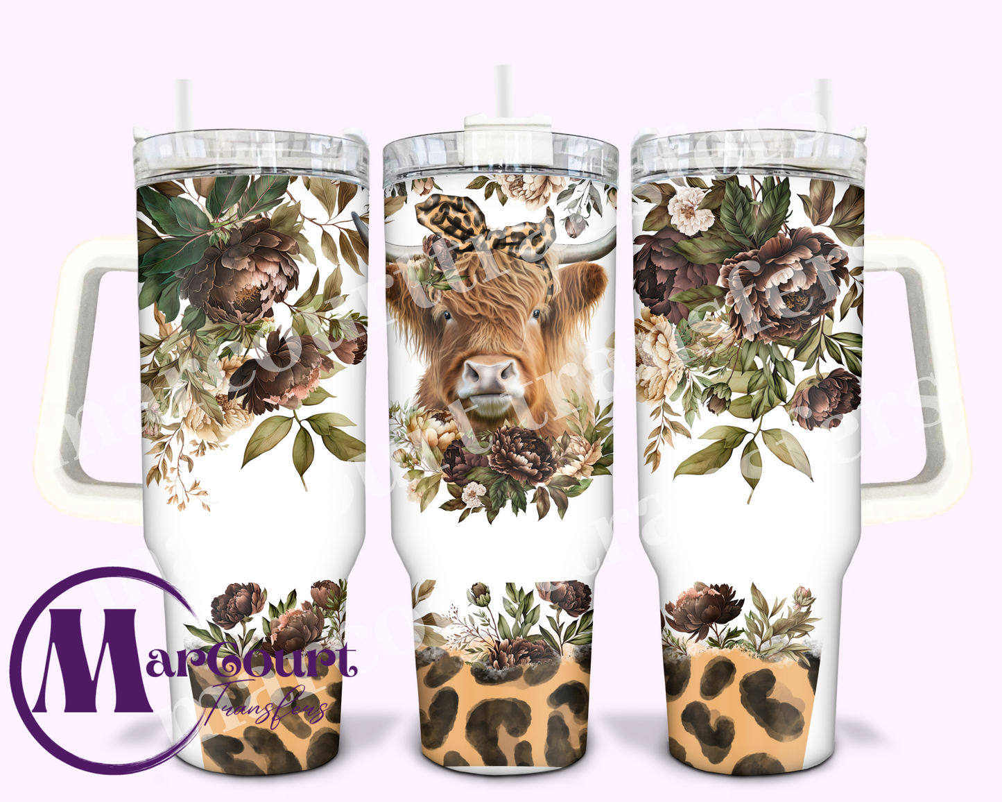 LEOPARD HIGHLAND-40 0Z-SUBLIMATION TUMBLER TRANSFER