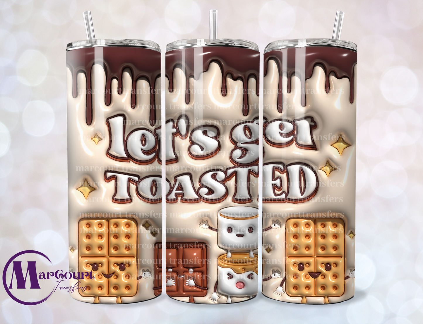 LET'S GET TOASTED-SKINNY TUMBLER TRANSFER