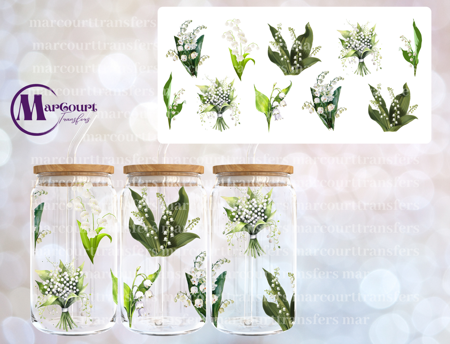 LILY OF THE VALLEY 1-16 0Z-UV DTF CUP WRAP