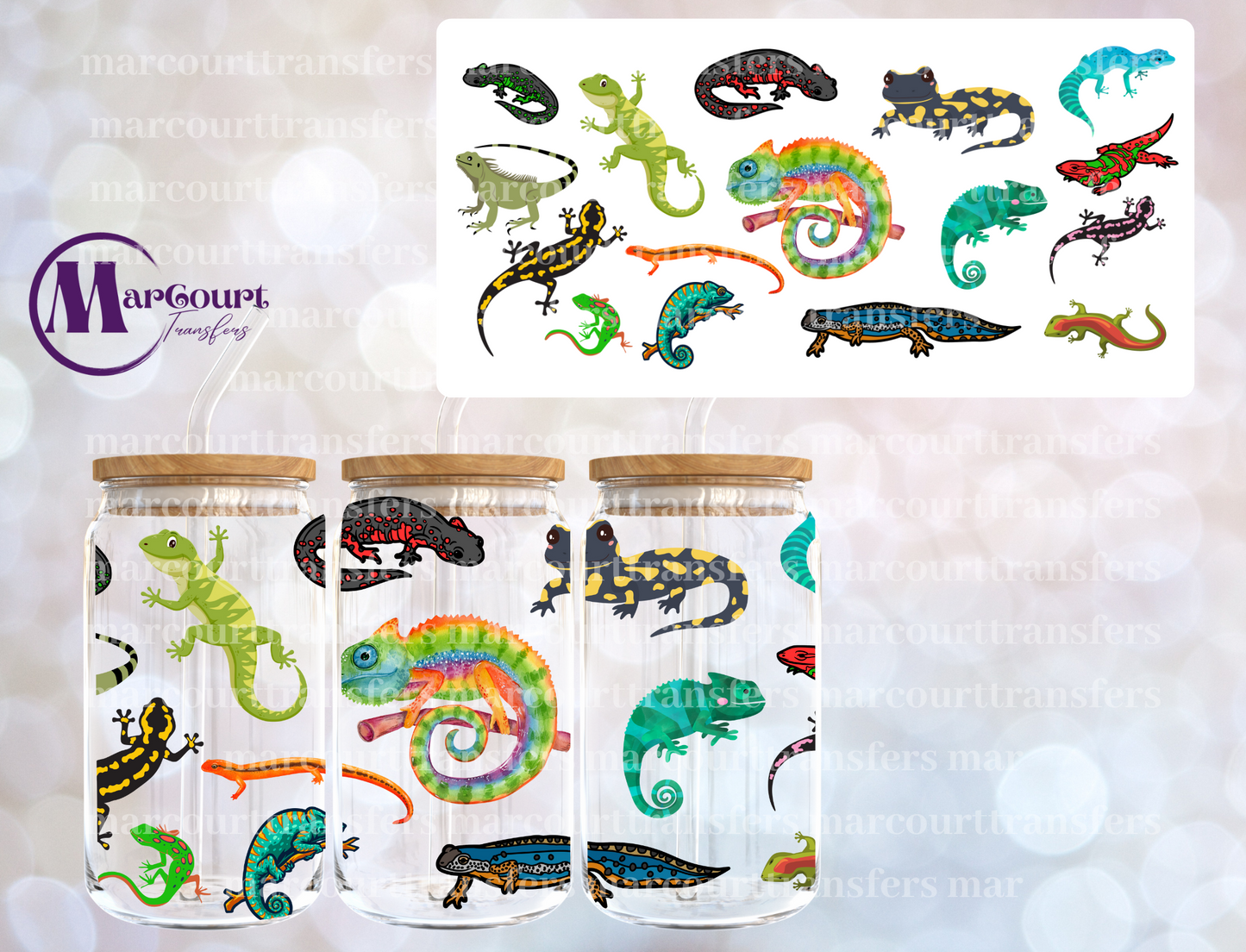 LIZARDS-16 0Z-UV DTF CUP WRAP