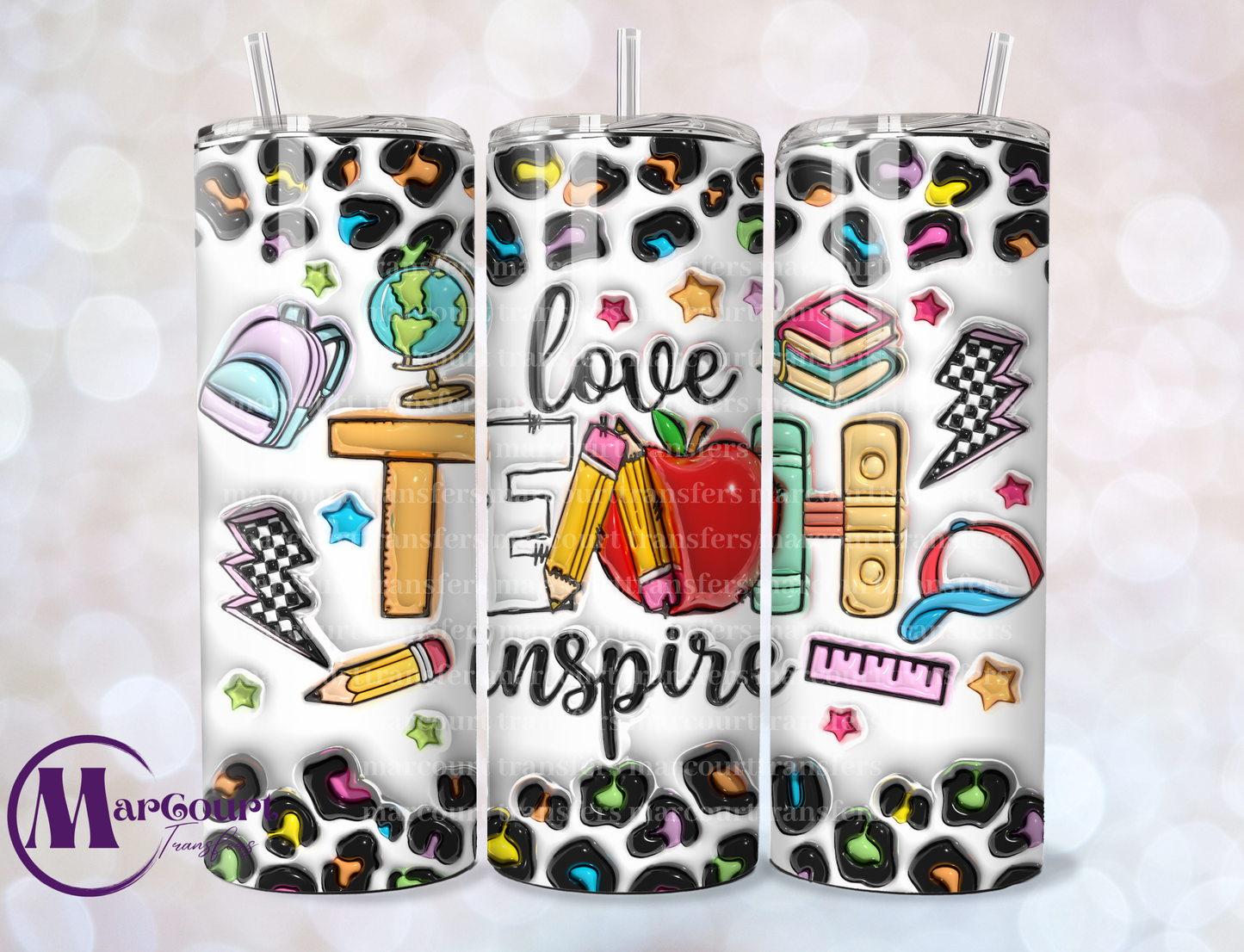 LOVE TEACH INSPIRE-SKINNY TUMBLER TRANSFER