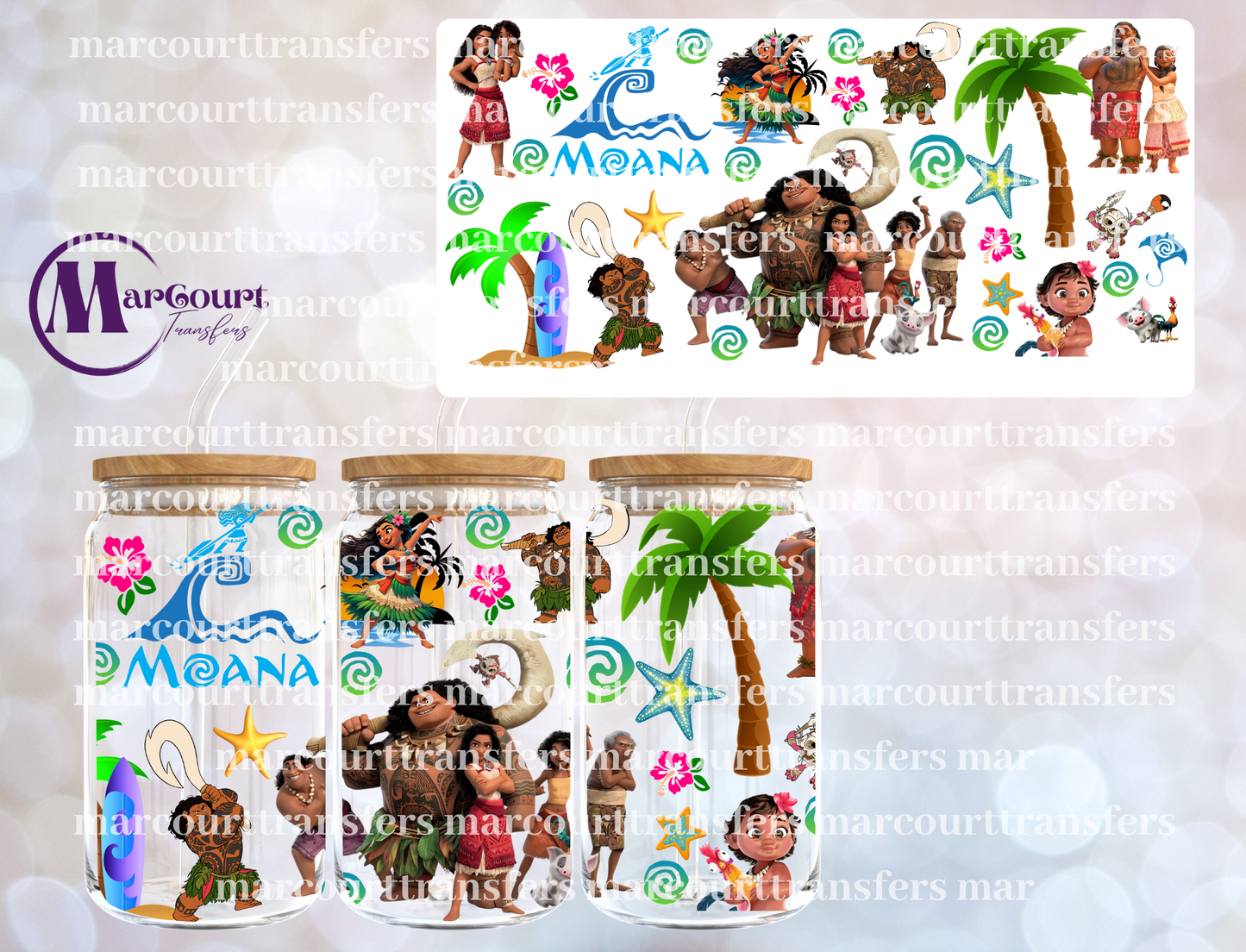 MOANA AND FRIENDS-16 0Z-UV DTF CUP WRAP
