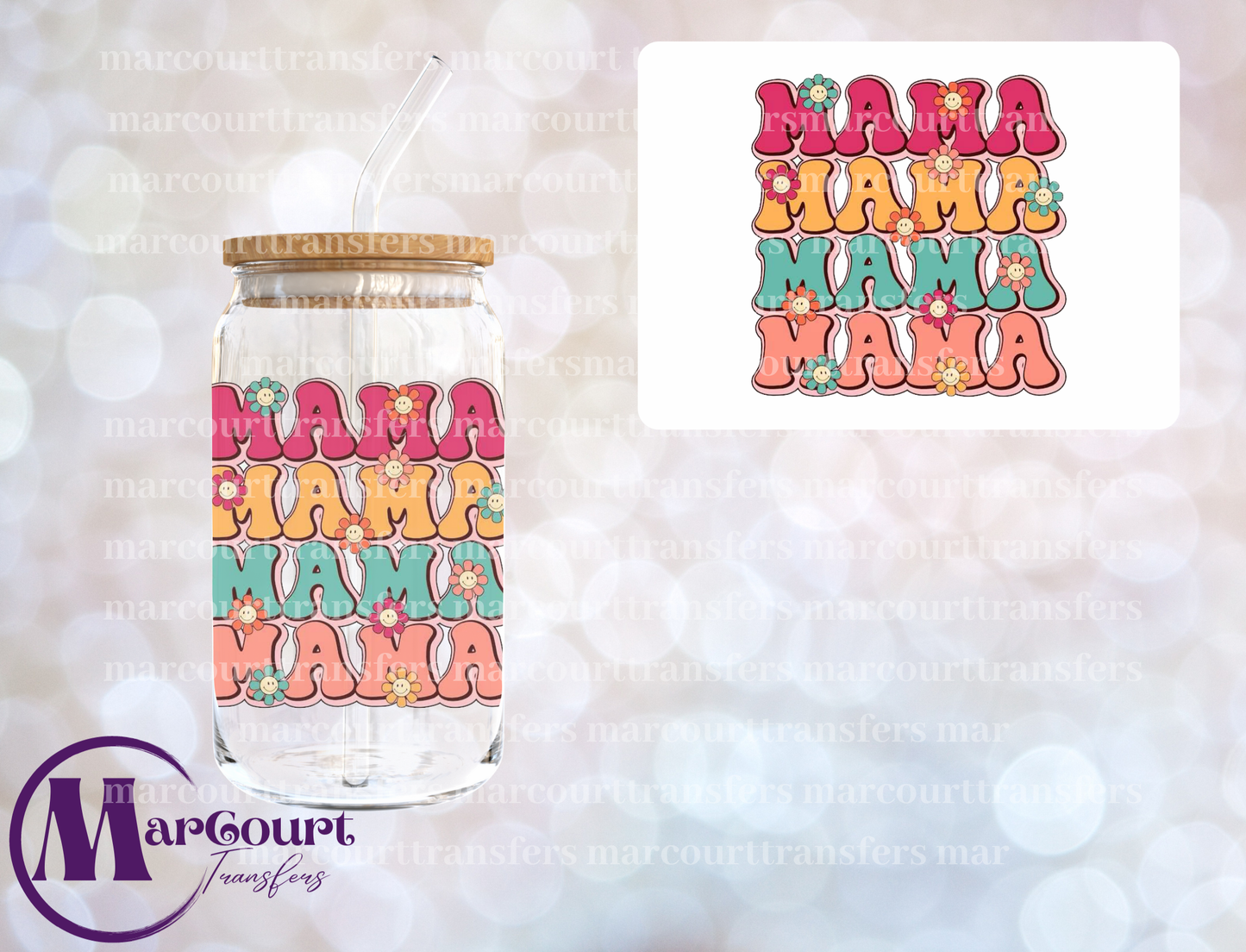 MAMA MAMA MAMA RETRO-DECAL-UV DTF CUP WRAP