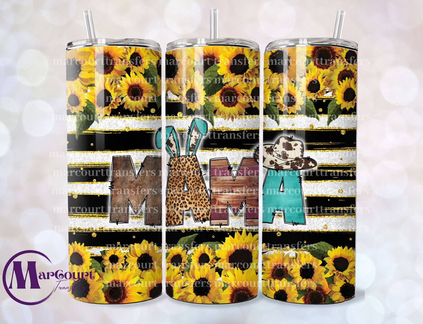 MAMA SUNFLOWER EASTER-SKINNY TUMBLER TRANSFER (SUBLIMATION)