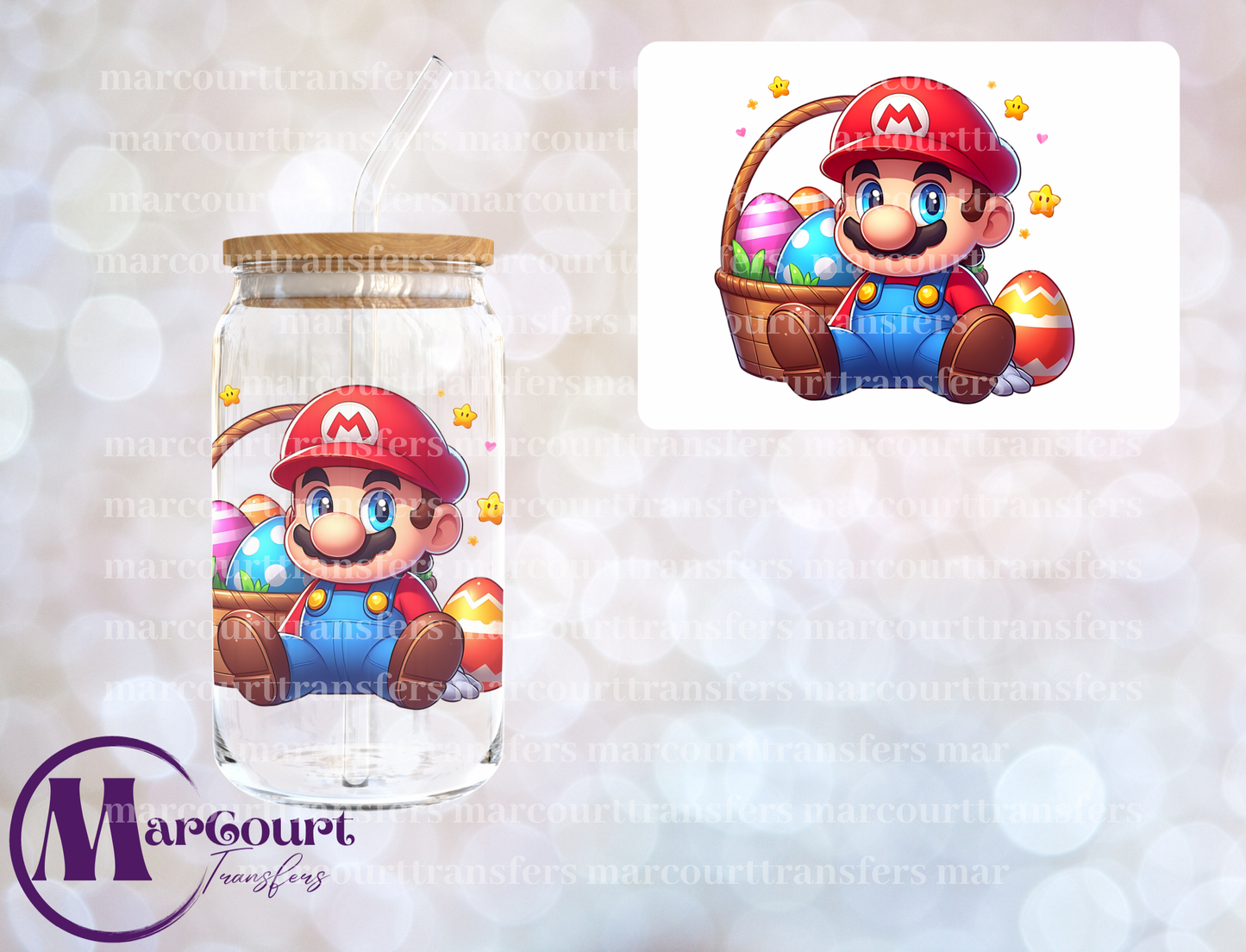 MARIO EASTER-DECAL-UV DTF CUP WRAP