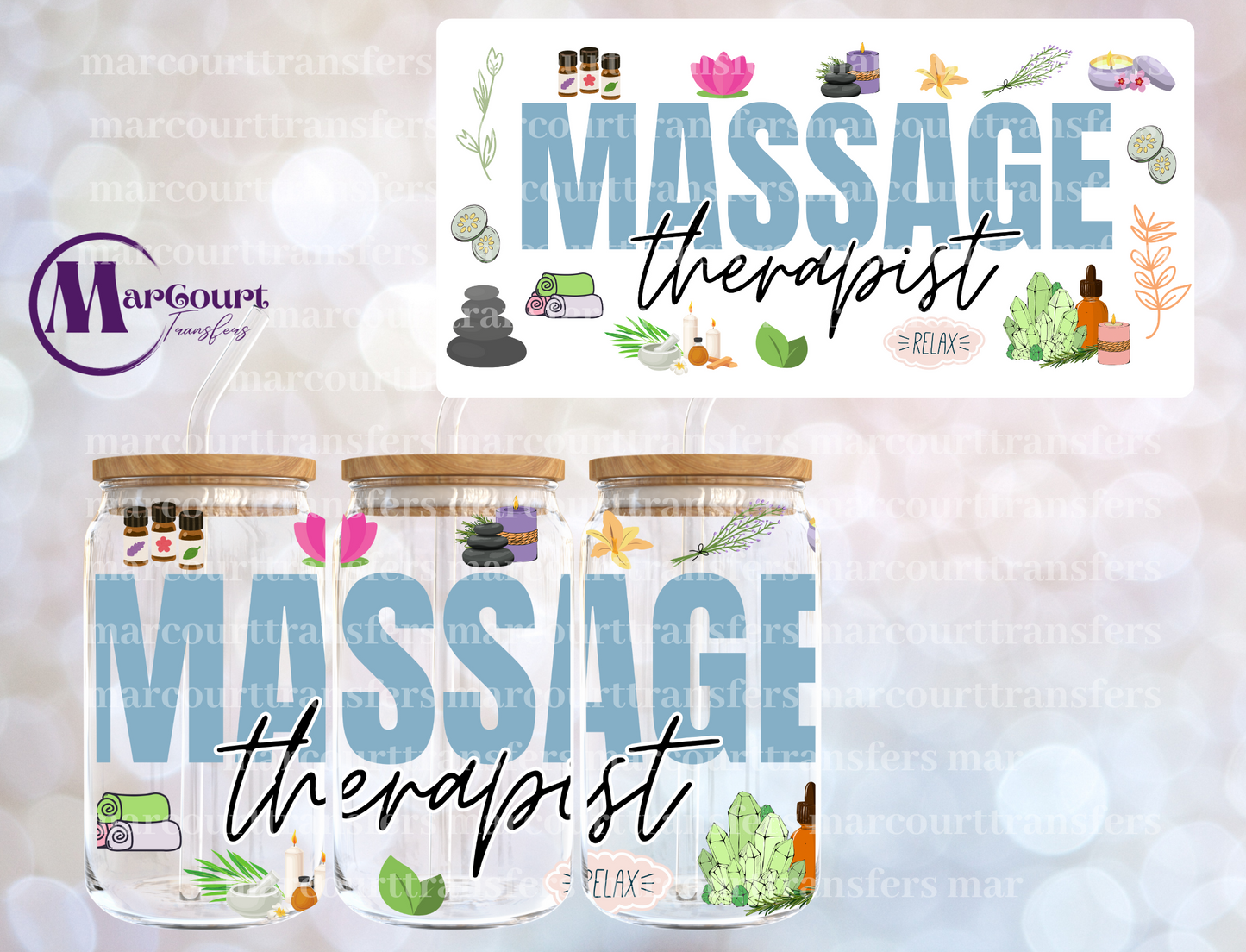 MASSAGE THERAPIST-16 0Z-UV DTF CUP WRAP