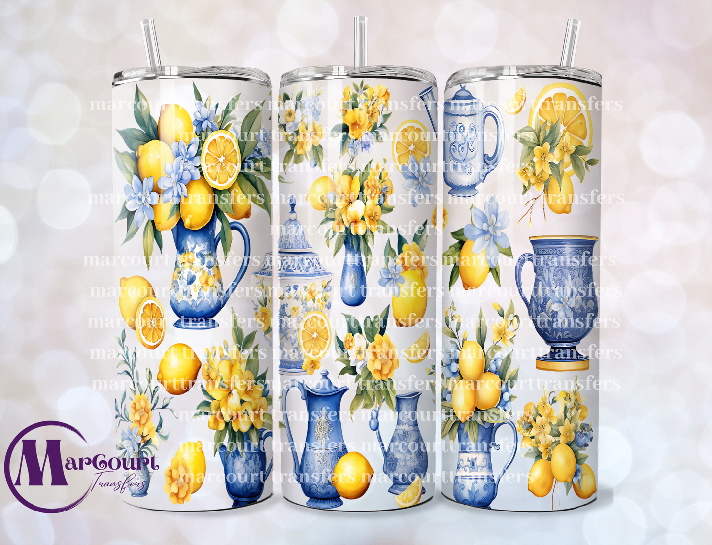 MEDITERRANEAN LEMONS-20 OZ-UV DTF CUP WRAP
