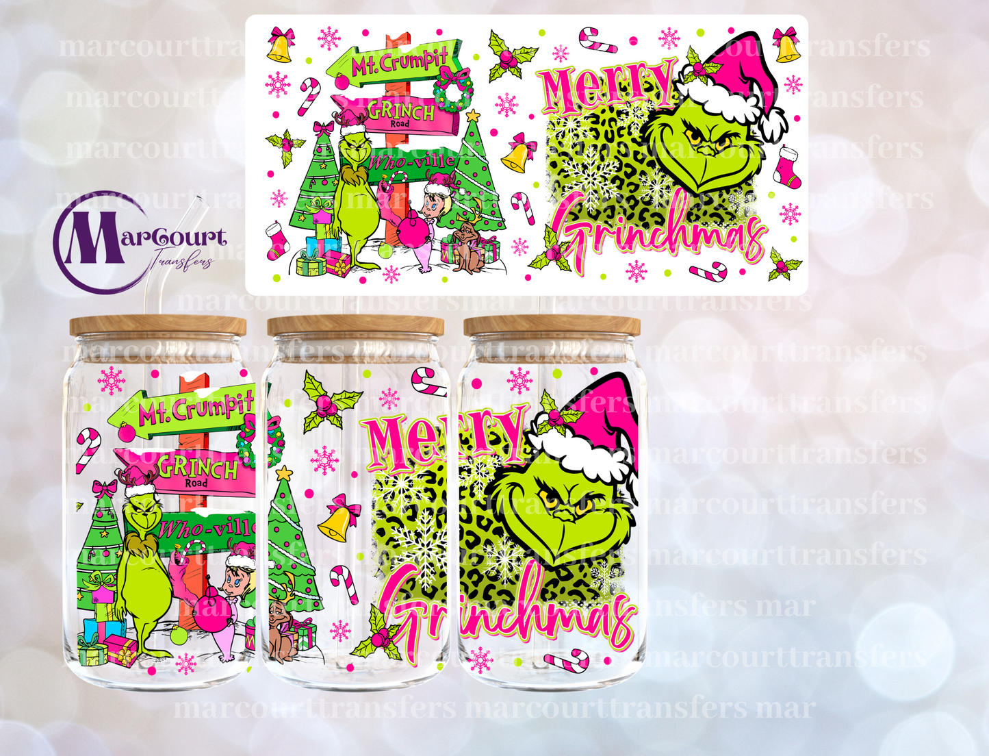 MERRY GRINCHMAS DIRECTIONS-16 0Z-UV DTF CUP WRAP