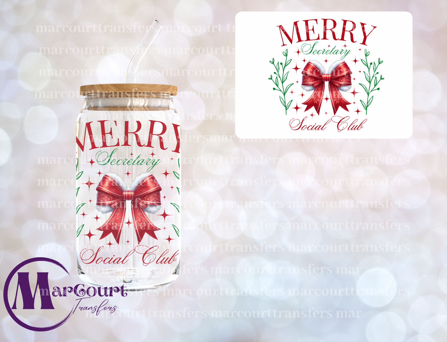 MERRY SOCIAL CLUB SECRETARY-DECAL-UV DTF CUP WRAP