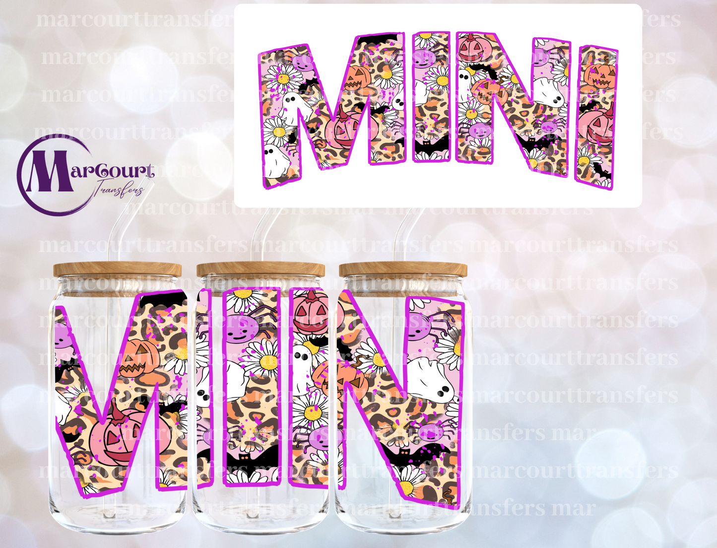 MINI SPOOKY LETTERS-16 0Z-UV DTF CUP WRAP