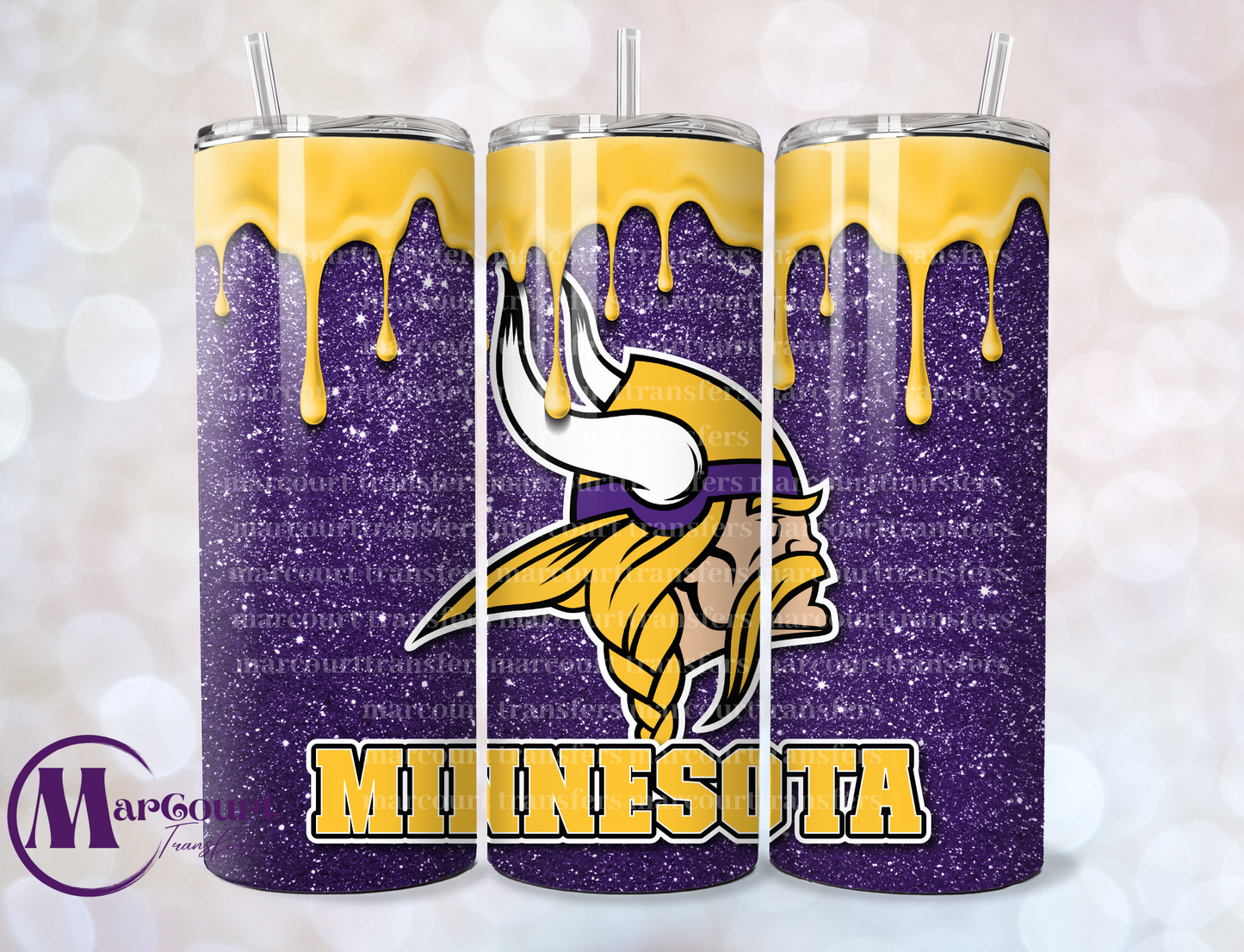 MINNESOTA VIKINGS DRIP-SKINNY UV DTF TRANSFER