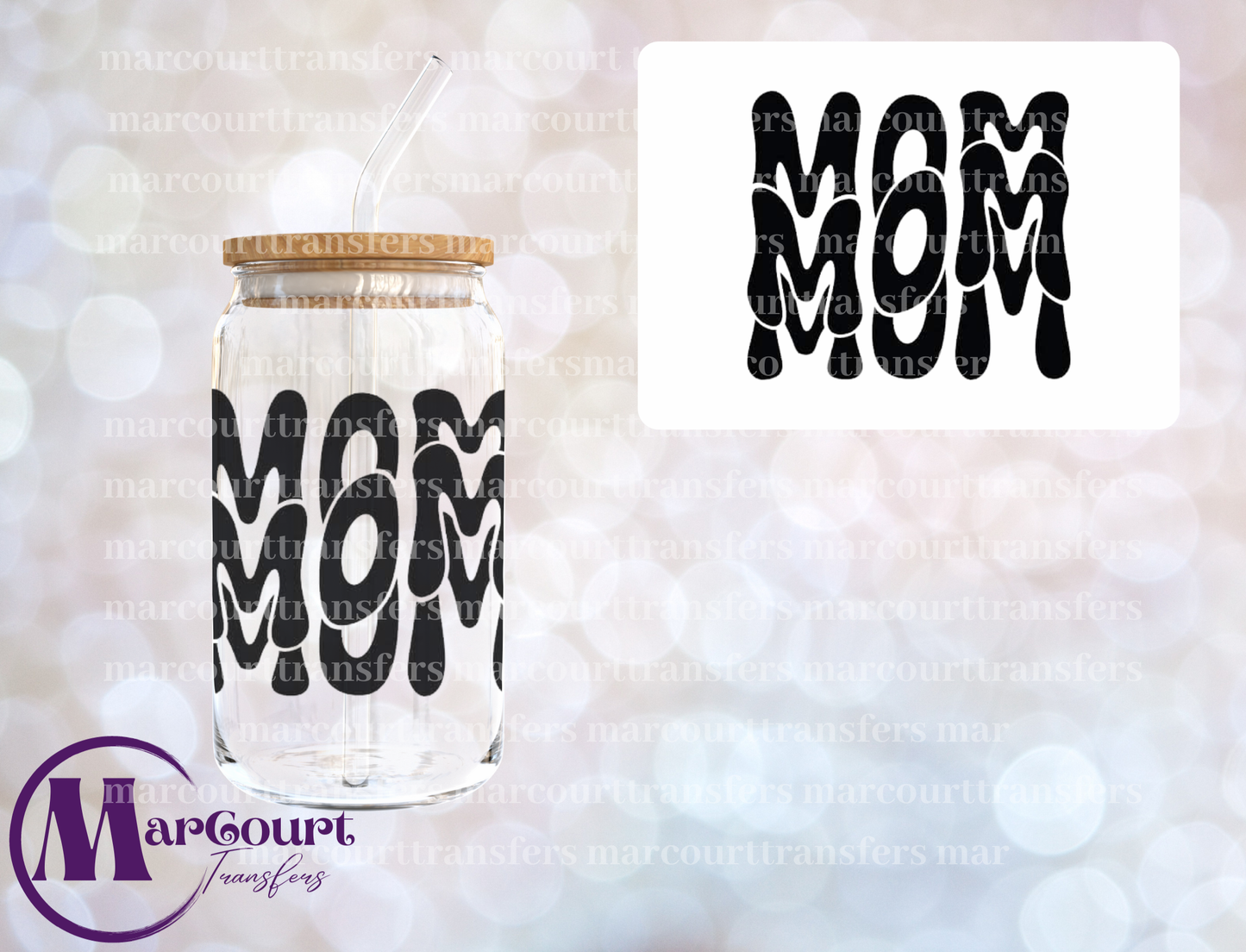 MOM DECAL BLACK-DECAL-UV DTF CUP WRAP