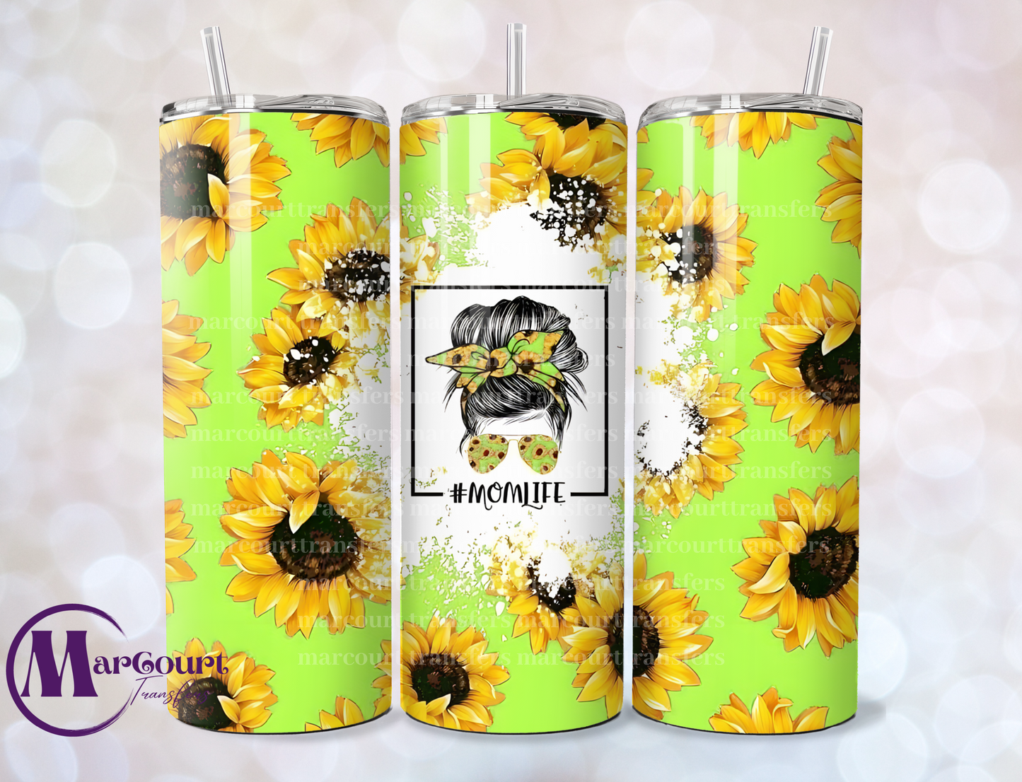 MOM LIFE SUNFLOWERS-SKINNY TUMBLER TRANSFER