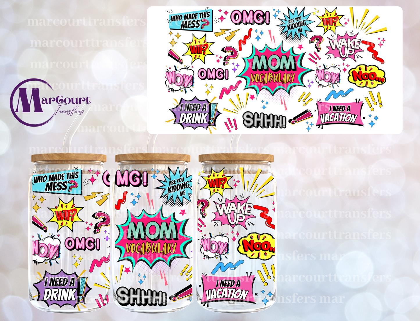 MOM VOCABULARY 2-16 0Z-UV DTF CUP WRAP