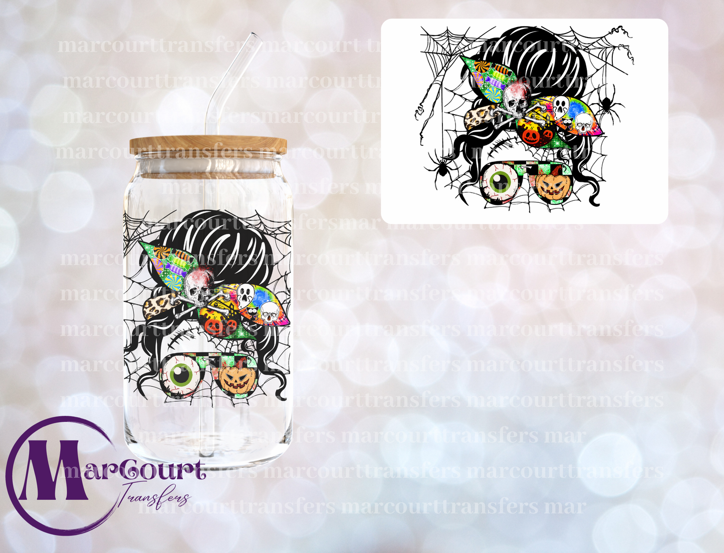 MOMSTER SPOOKY MESSY BUN-DECAL-UV DTF CUP WRAP