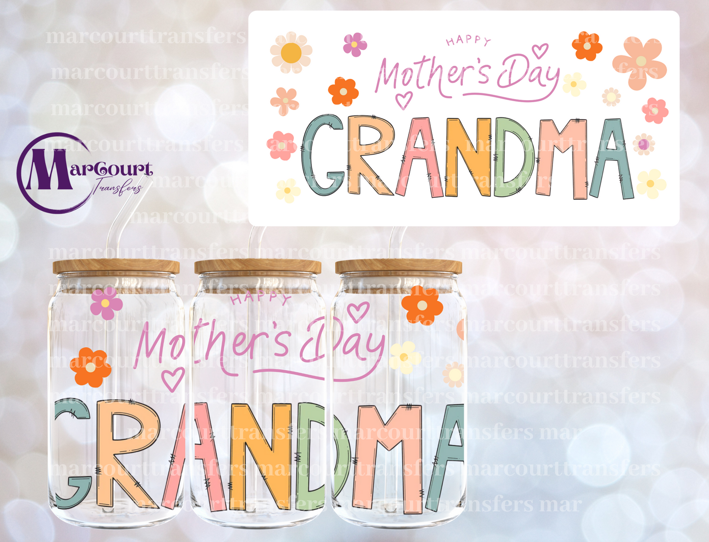 MOTHER'S DAY GRANDMA-16 0Z-UV DTF CUP WRAP