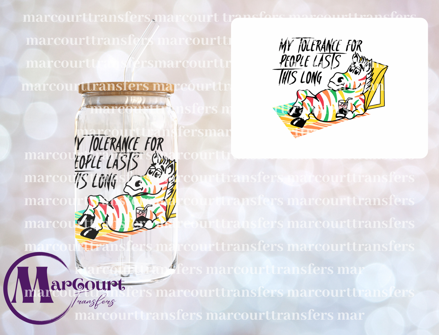 MY TOLERANCE FOR PEOPLE LASTS THIS LONG-DECAL-UV DTF CUP WRAP